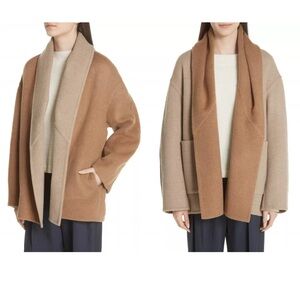 Vince Two-Tone Tan and Brown Cape Jacket